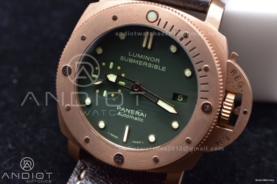 Strap PAM382 Super V Clone N WrinkleFree P.9000 Brown Best Distressed Edition VSF Bronzo 987 1:1 Calfskin on 0806